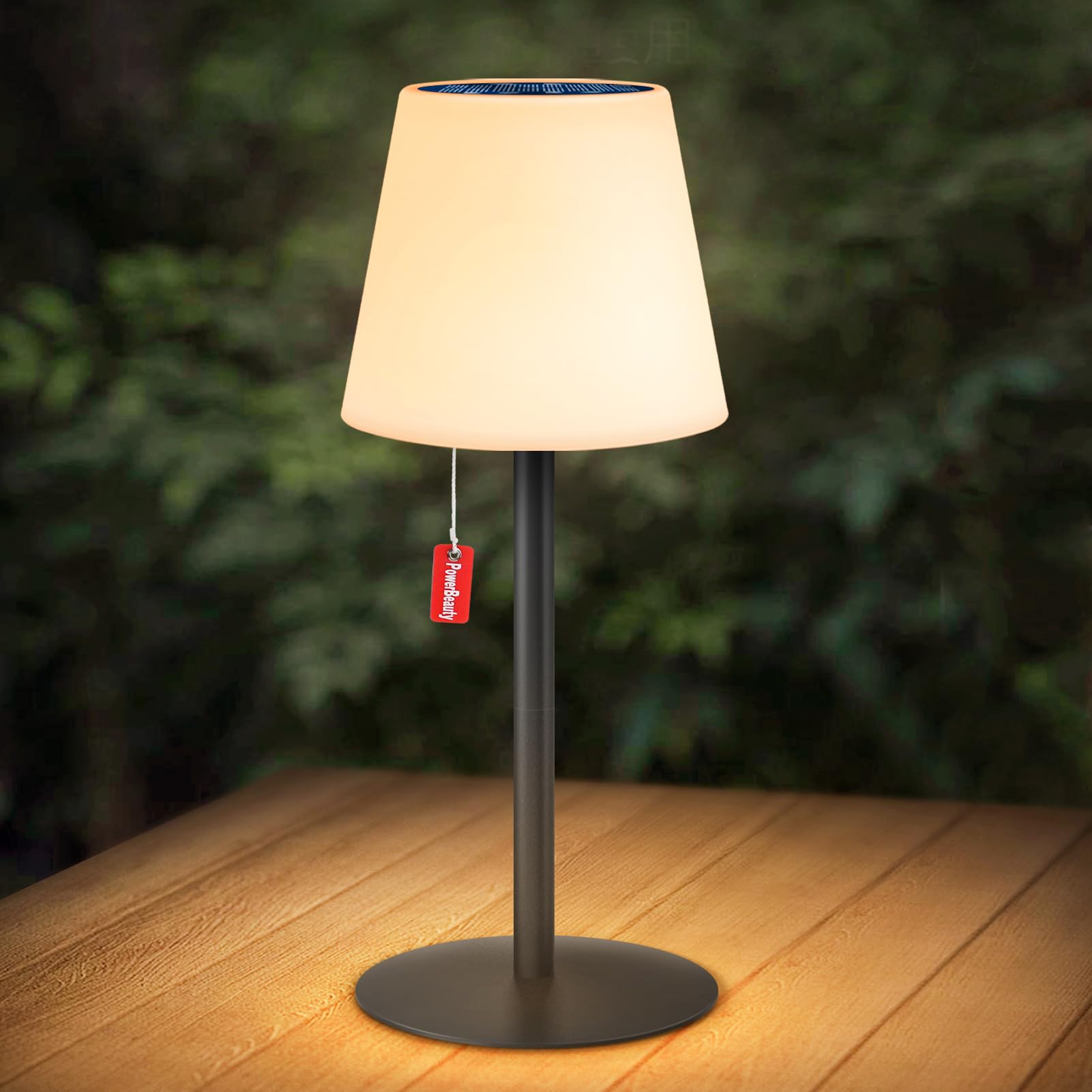MALUX Solar Tischlampe Outdoor Warmweiß Zugschalter Solare Aufladung & USB-Ladung Fernbedienung Tischlampe Akku 8 Farben Solar Tischleuchte Outdoor Wasserdicht IP54 für Garten Wohnzimmer Terrasse