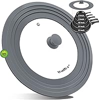Vista 1 de Universal Lid for Pots, Pans and Skillets - Walfos Tempered Glass Pan Lid with Heat Resistant Silicone Rim, BPA Free Large Pot Lids Fits 8" to 12