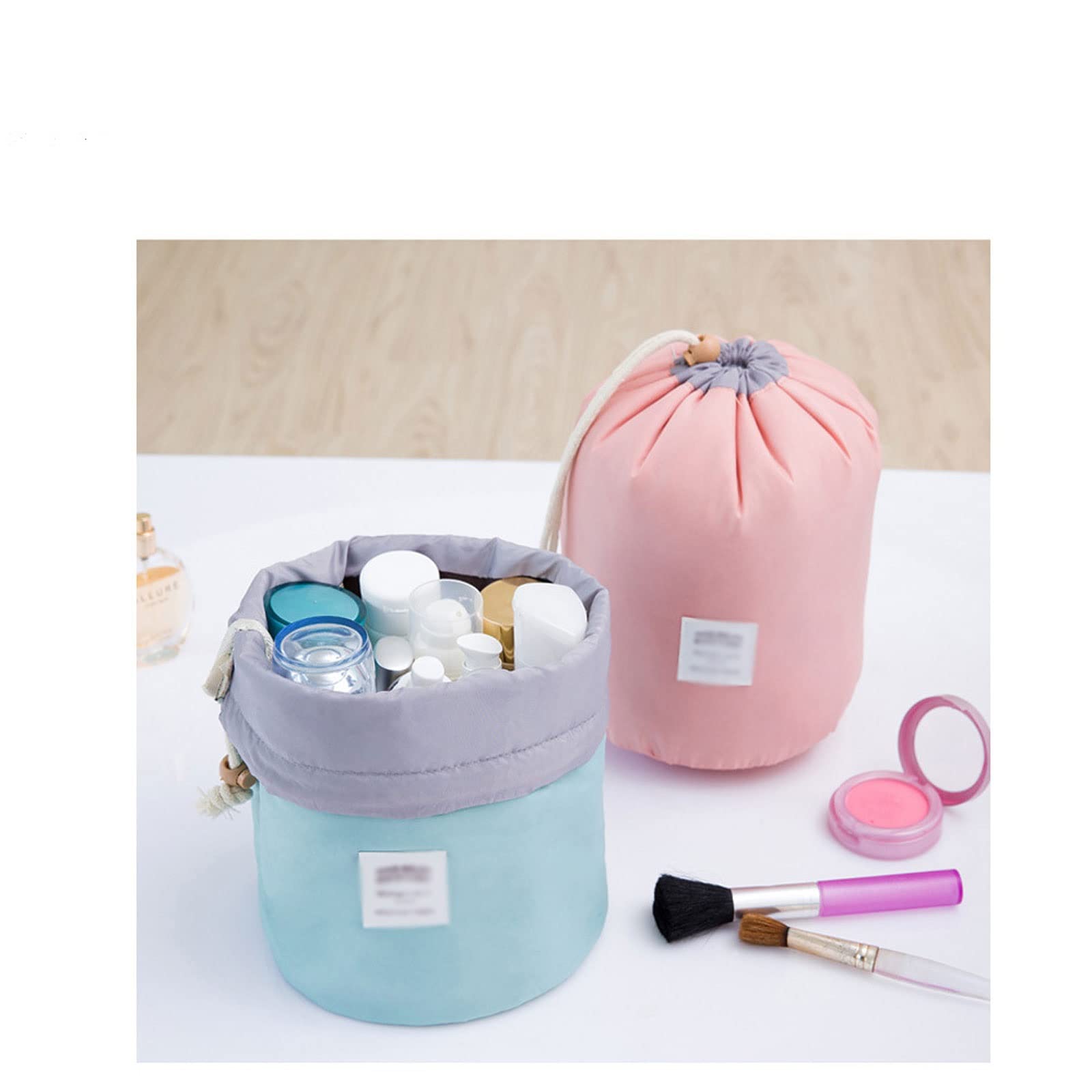DieffematicHZB Maletin Maquillaje Bolsa cosmética Redonda de Maquillaje Impermeable Organizador de Viajes de Viaje (Color : Red)