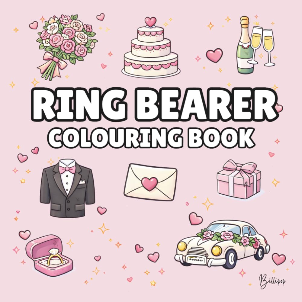 Ring Bearer Colouring Book: Bold and Easy Wedding Colouring Pages for Children - Cover Colour: Pastel Pink: A Fun, Bold and Easy Wedding Activity Book ... Gift (Wedding Colouring Books – Bold & Easy)