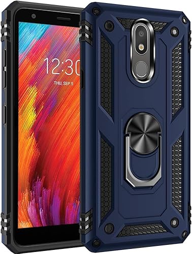Funda de grado militar para LG Aristo 4 Plus, LG Aristo 4+Aristo4K30 2019Prime 2Escape Plus, funda de metal giratoria, soporte magnético para