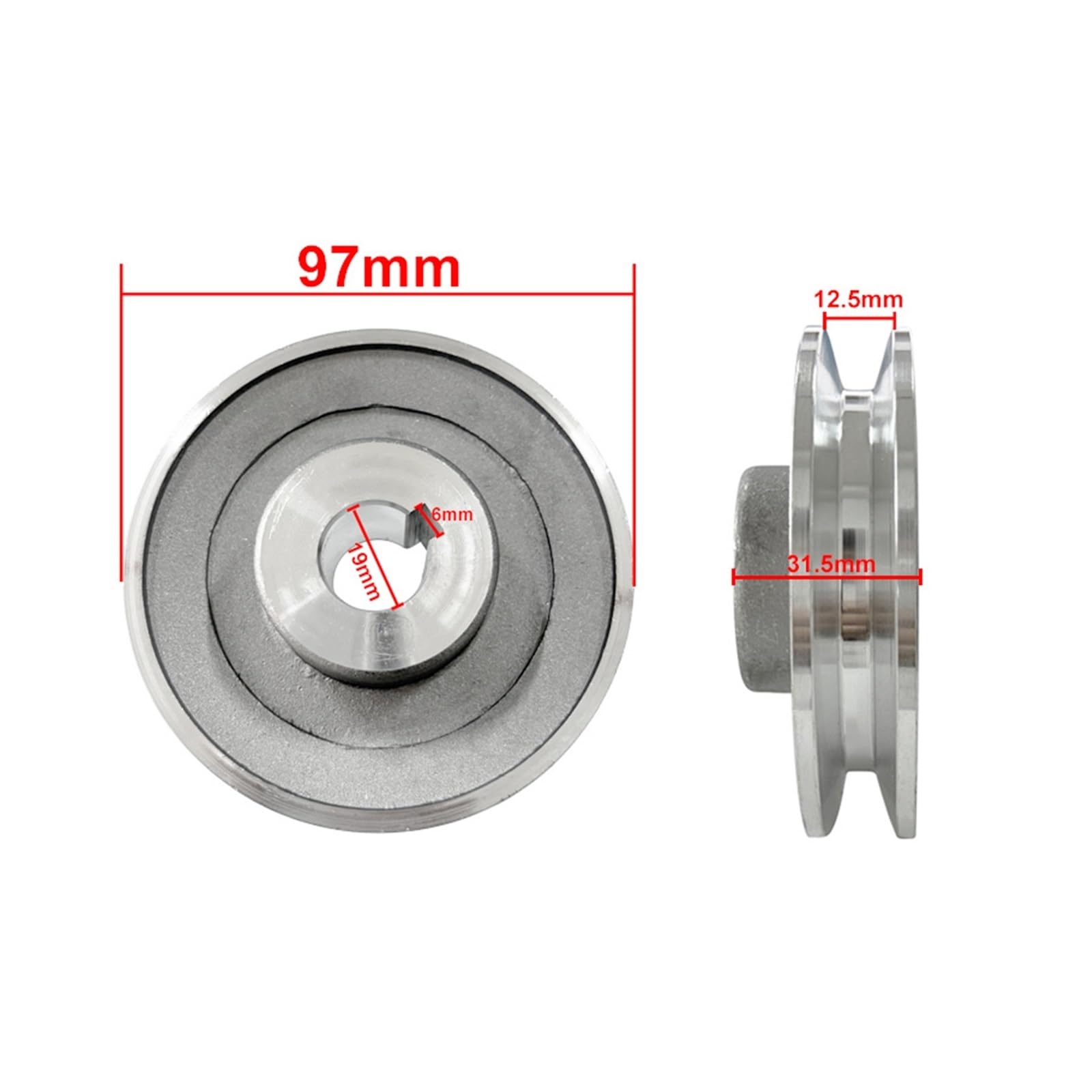 1 Pz 2065 Scanalatura In Alluminio Puleggia Del Motore for Il Compressore D'aria 19/24mm Diametro Compatibile Macchine Da Cucire Industriali E Frizione Motori | 19MM