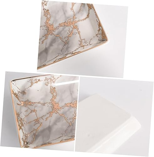 Miniatura 4 de PACKOVE 2pcs Bandejas Decorativas Ceramic Ring Tray Ceramic Jewelry Tray Ceramic Tray Ceramic Jewelry Dish Ceramic Earring Tray Decorative Trays