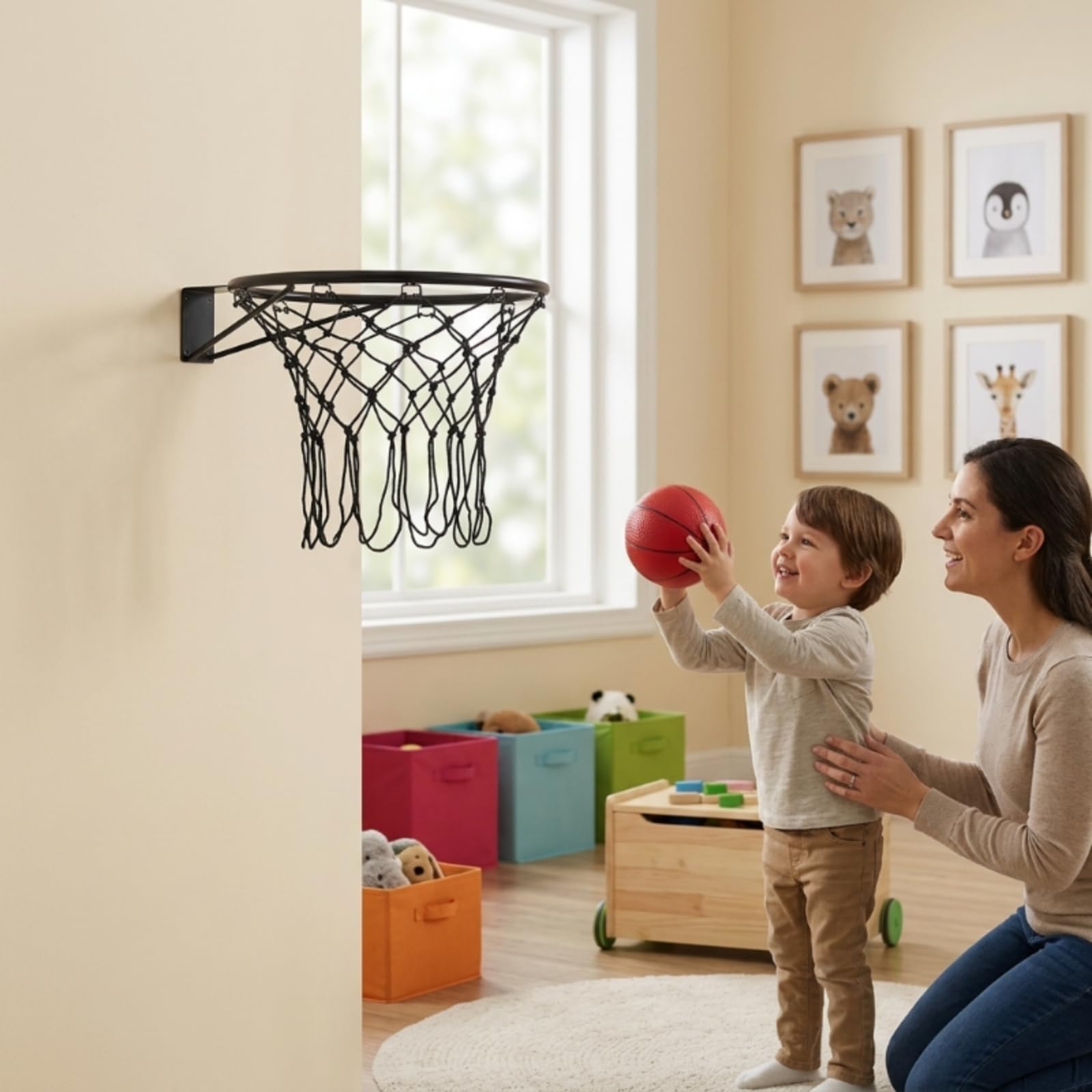 F Fityle Aro de Baloncesto Mini Canasta Tablero Red Aro Fuerte y Red Estable Que Fomentan Habilidad y Condición Física Disponible en Varios Diámetros Apto para