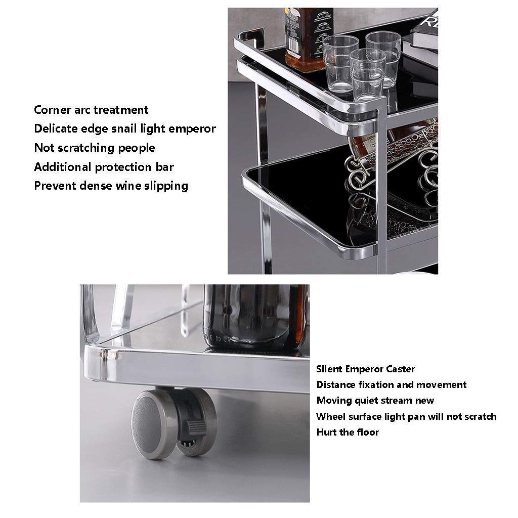 Estante de almacenamiento de vino de hierro forjado de 3 niveles y carrito de servicio, carrito multifuncional para el hogar y el restaurante para agua de vino y bebidas, elegante solución de