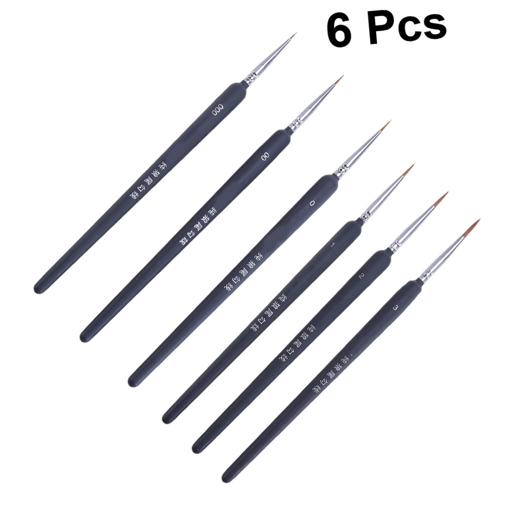 Holibanna Juego de 6 Pinceles de Acuarela Pelo de Comadreja para Pintura al Óleo, Material Plástico, Portátiles y Convenientes para Principiantes y Niños