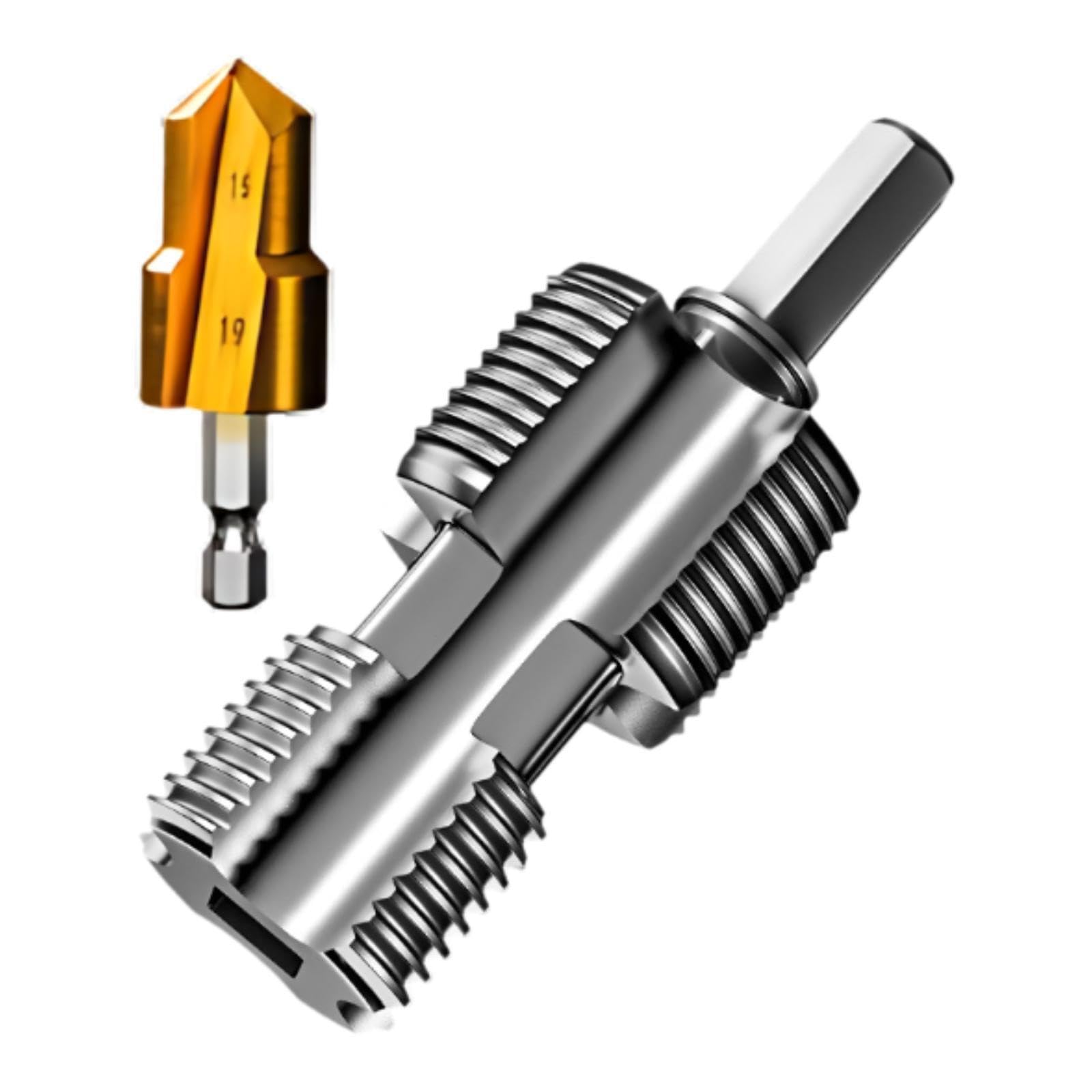 Pixzcsa With Hole Drill Internal Thread Cutter Handy Tool For Providing Reliable Performance In Tackling Common Plumbing Issues Pvc Pipe Threader Kit Internal 4 Point And 6,