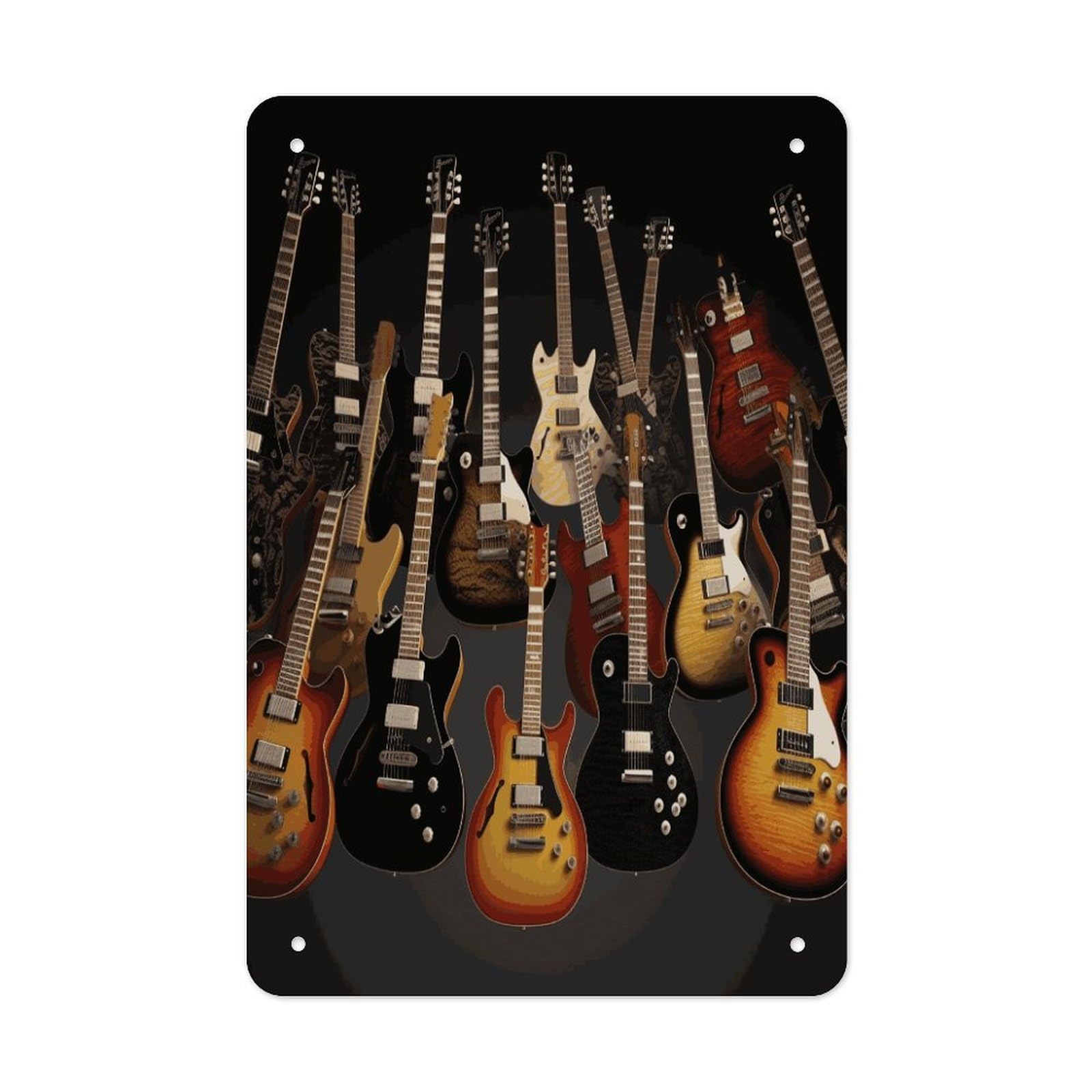 Btcowzrv Style Guitars Metal Tin Sign Wall Decor Hanging Plaque