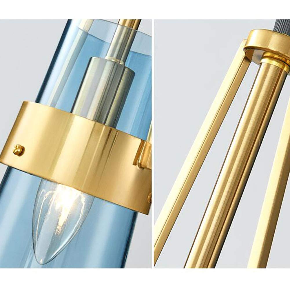 Personalità Creativo Goccia D'acqua Vetro Lampadario,Ristorante Bar Cafe Studiare Camera,E27 Nordico Semplice Lusso Leggero Testa Singola Lampadario Piccolo-Blu 15 * 60cm