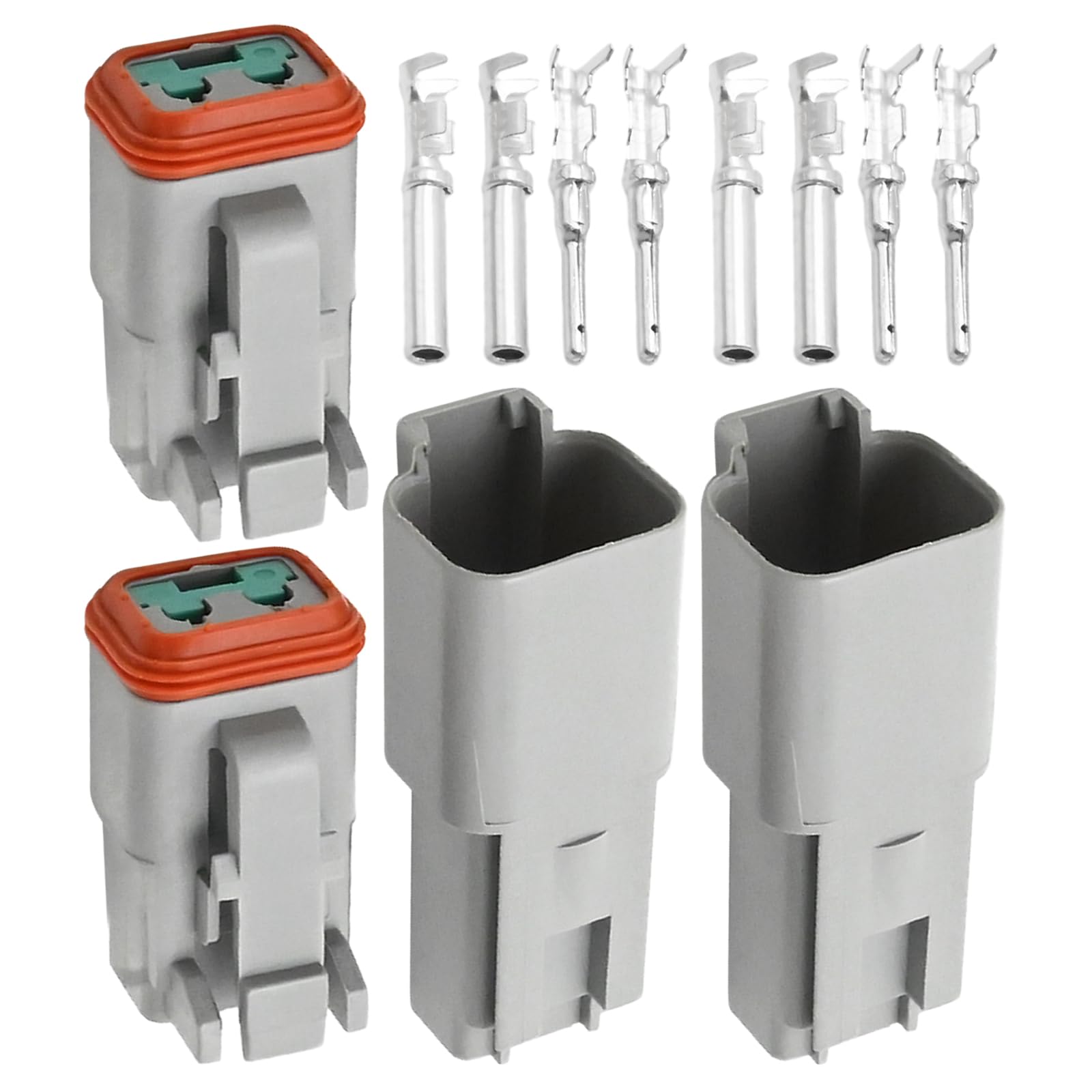 Hoypeyfiy 2Pcs 2 Pin Multi Plug Waterproof Connector Kit, Gray Waterproof Electrical Wire Connector Plug - Image 3