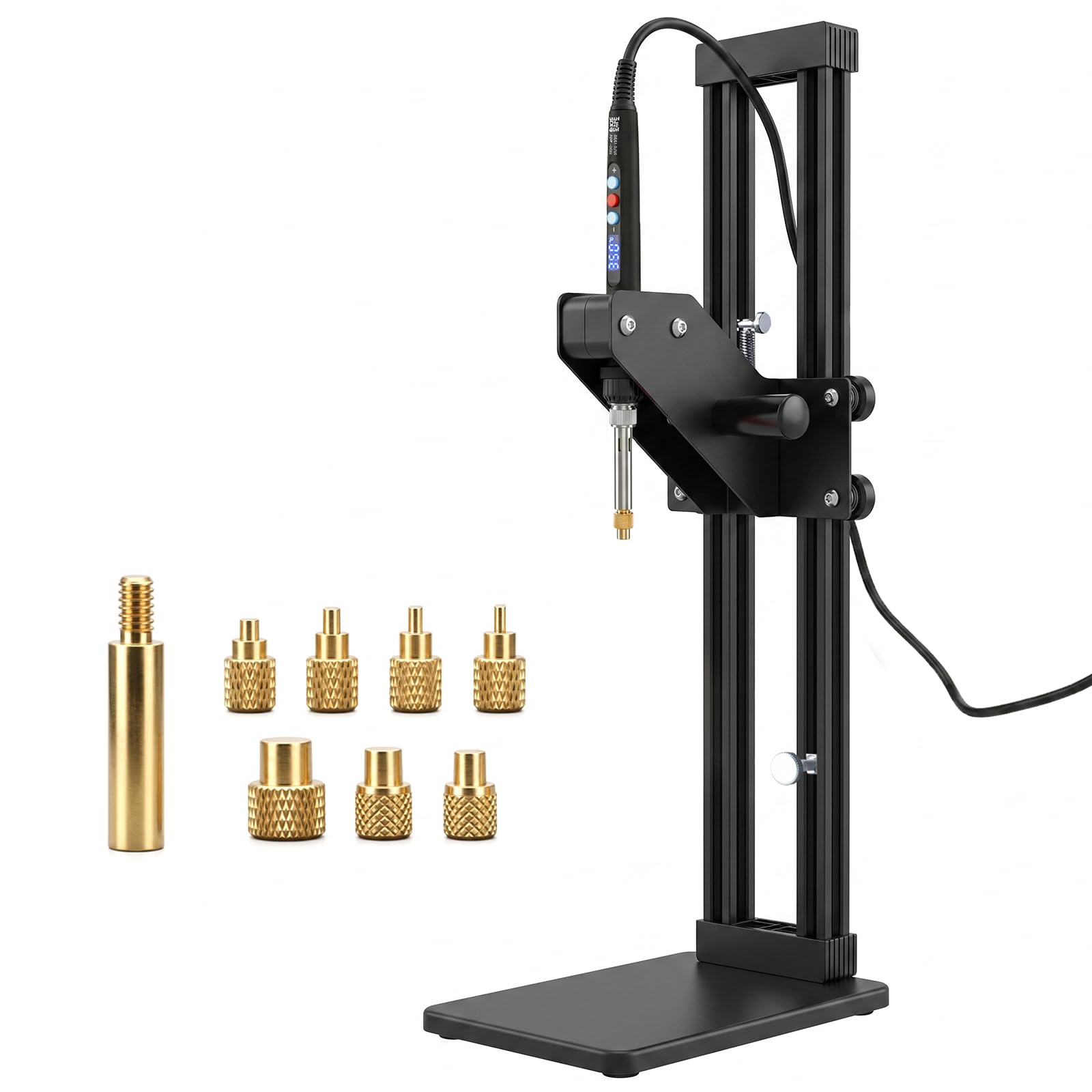 Vertical Heat Press Machine-Heat Set Insert Tool (Insertion Height 410mm) with Heat Set Tips M2-M8 add Brass Metric Knurled Nuts for Threaded Inserts for Plastic and 3D Printing Components-image-11
