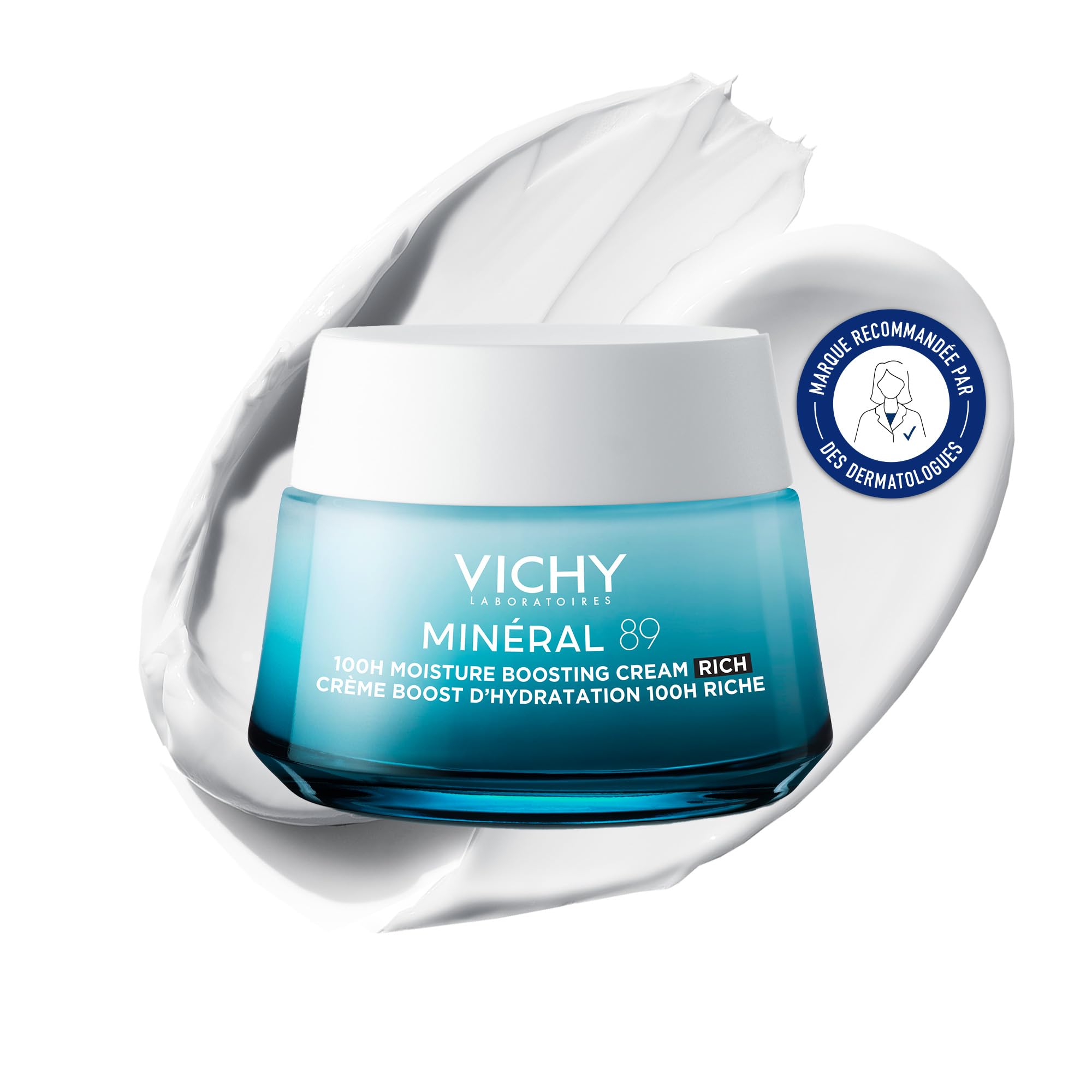 VICHY | Pakiet mineralny 89 | Booster 50ml + bogaty krem 100 h 50 ml | Długotrwała nawilżająca pielęgnacja twarzy | Wzmacnia barierę nawilżającą skórę | Woda wulkaniczna Vichy & Kwas hialuronowy