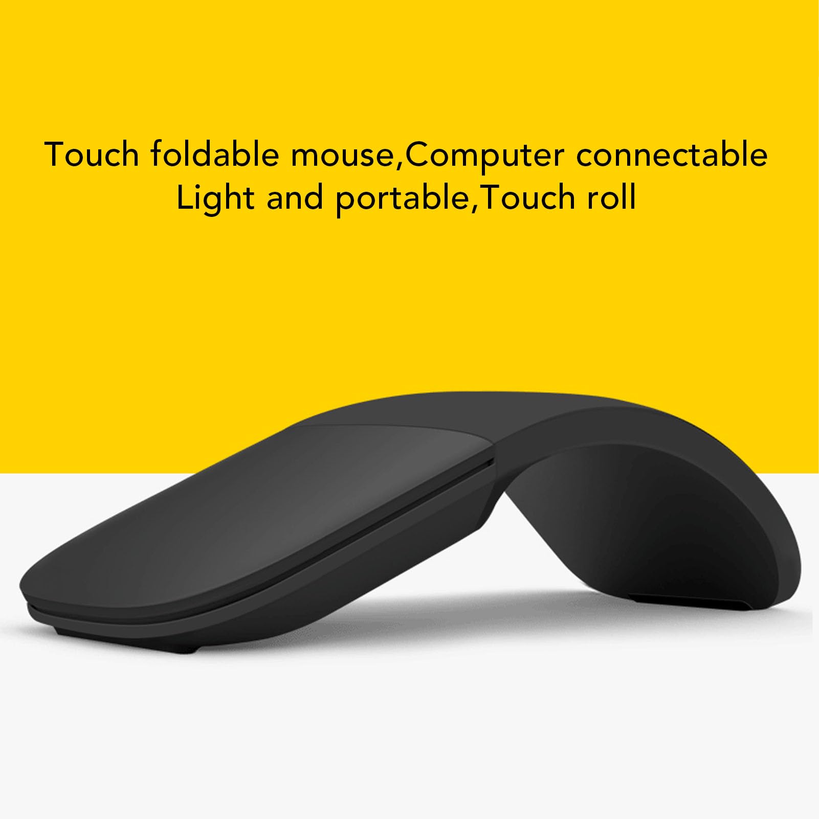 Goshyda Mysz Bluetooth Arc, Ultracienka Bezprzewodowa, Składana Mysz Arc Touch, do Laptopów, Tabletów, Smartfonów (BLACK)
