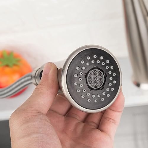 Miniatura 6 de Lordear Grifos de cocina Grifo de fregadero con forma de florero de flores, grifo de fregadero de cocina de una sola manija, boquilla giratoria de