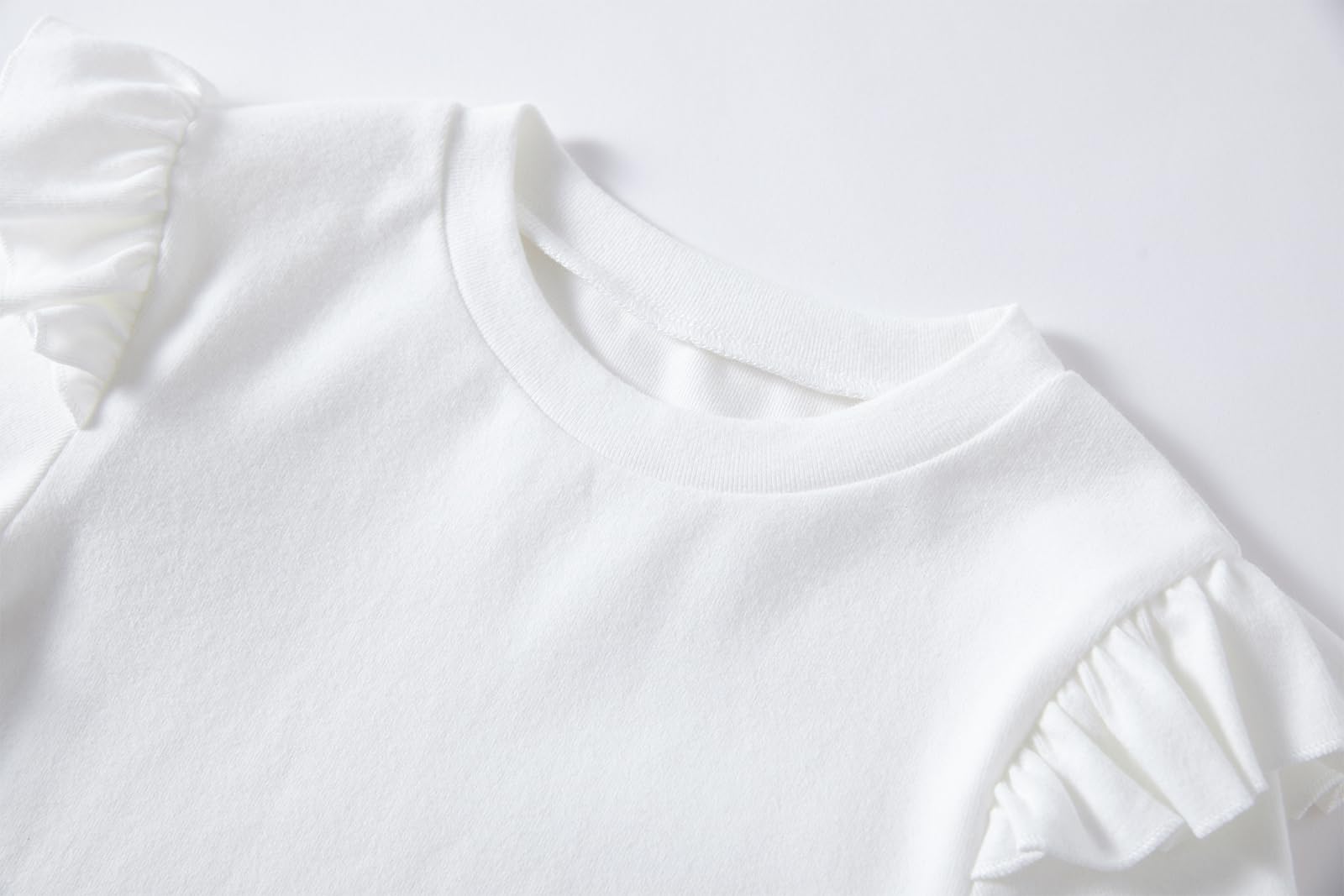 Dziewczęcy T-shirt z długim rękawem, z falbankami, dla dziewczynek