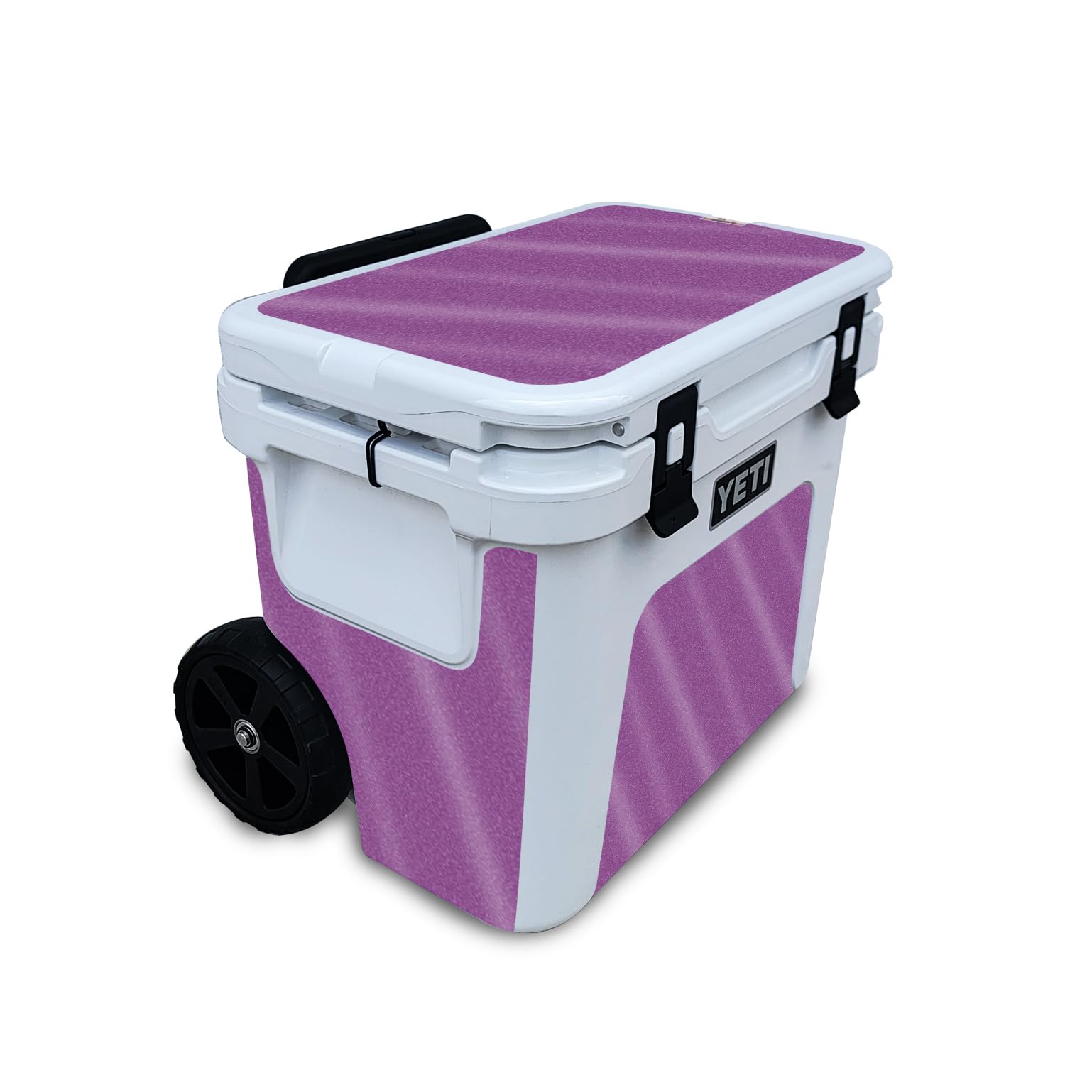 Glossy Glitter Skin Compatible with Yeti Roadie 32 Wheeled Cooler - Solid Purple - Premium 3M Vinyl Protective Wrap Decal Cover - Easy to Apply | Crafted in The USA by MightySkins