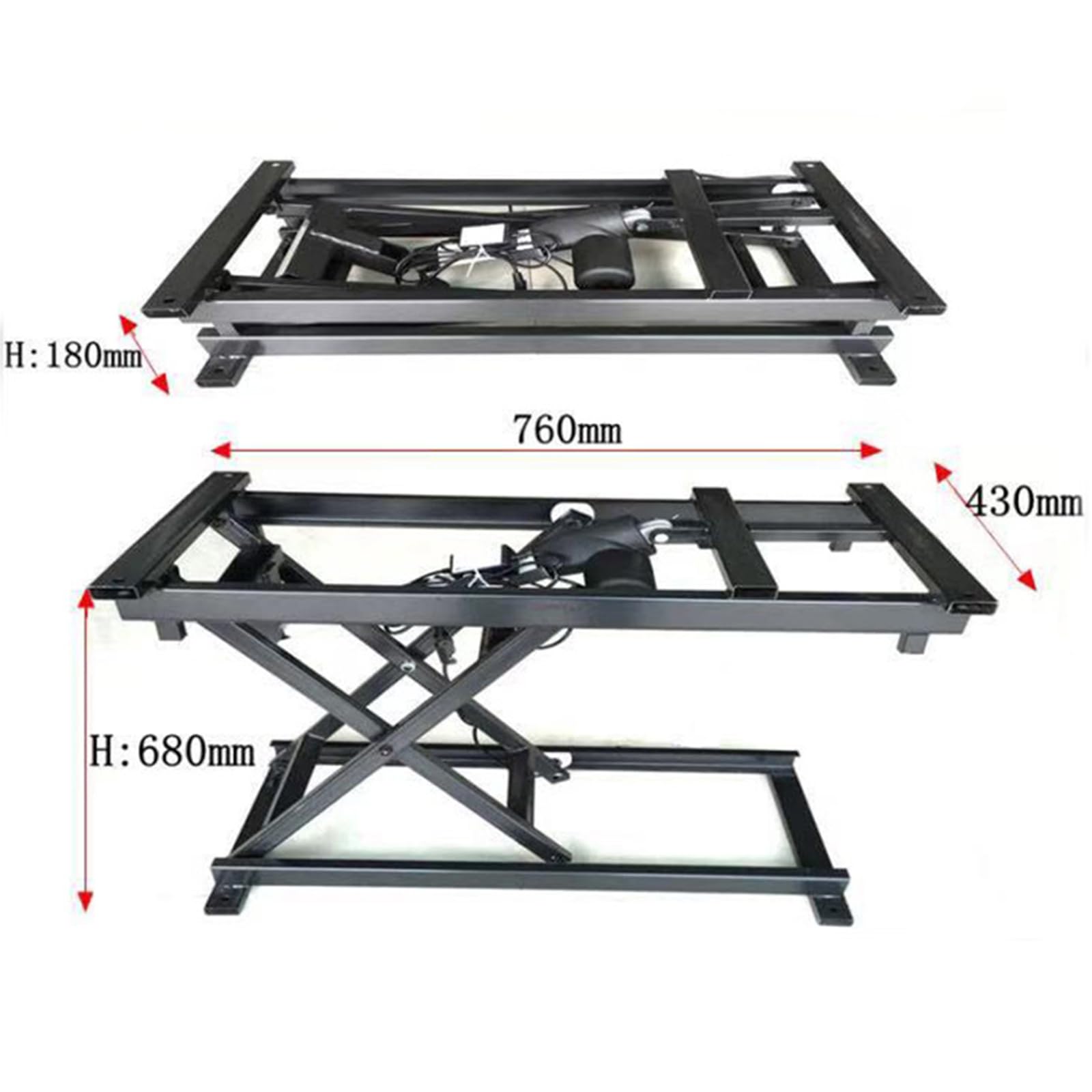 Plataforma Elevadora De Tijera Capacidad De 60kg︱Elevador De Tijera De Plataformade Plegable Ajustable En Altura 18-68cm︱Mesa Elevadora Estacionaria con Mando a Distancia Wired