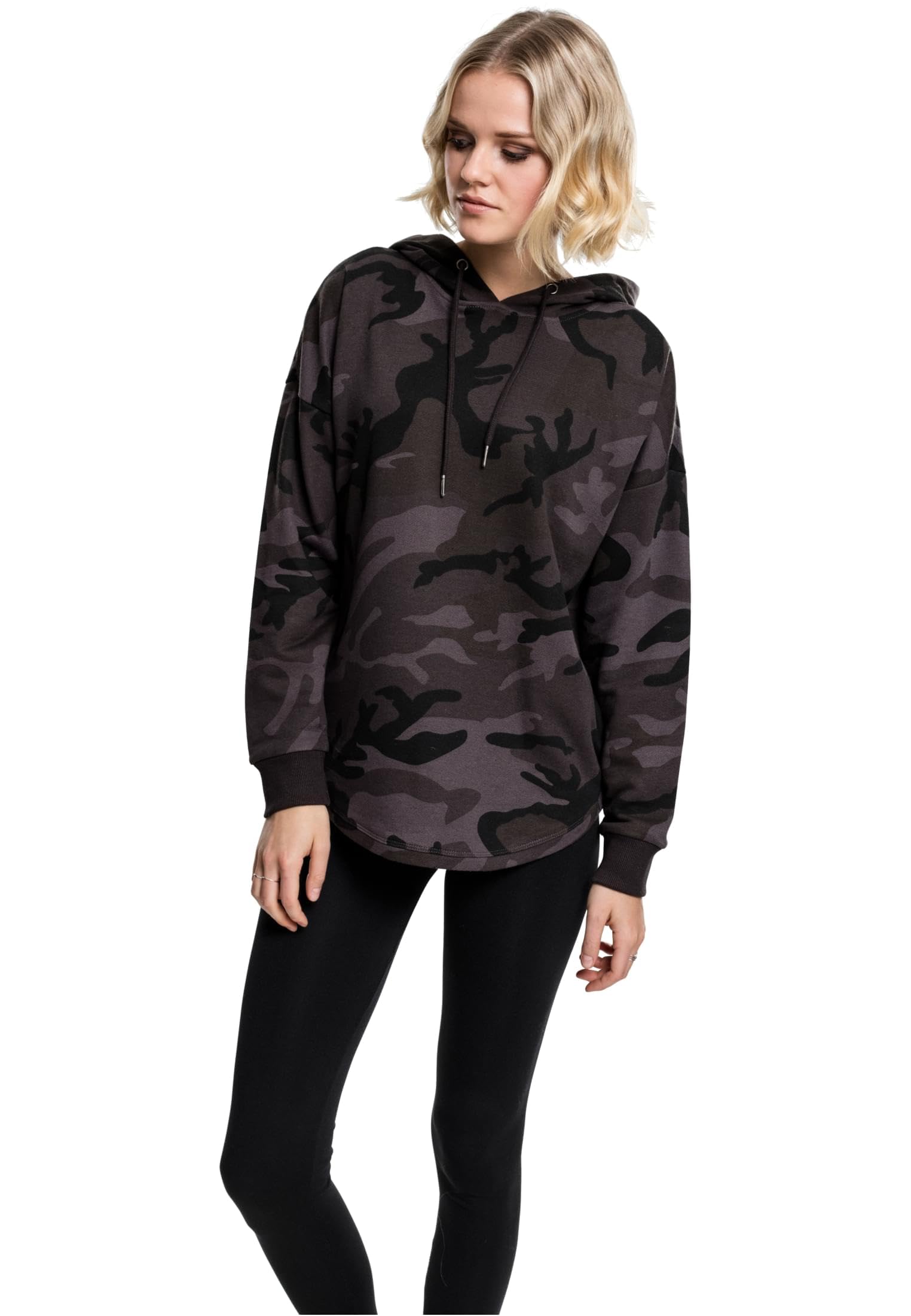 Urban Classics Women's Oversized Hoodie Hooded Sweatshirt, Dark Camo, XS
