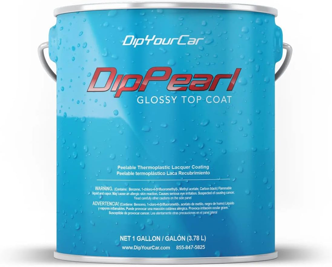 DipYourCar DipPearl Glossy TopCoat Gallon – Peelable TopCoat for Full Car Finish, Glossy, Pearl & Flake Suspension, Automotive Top Coat