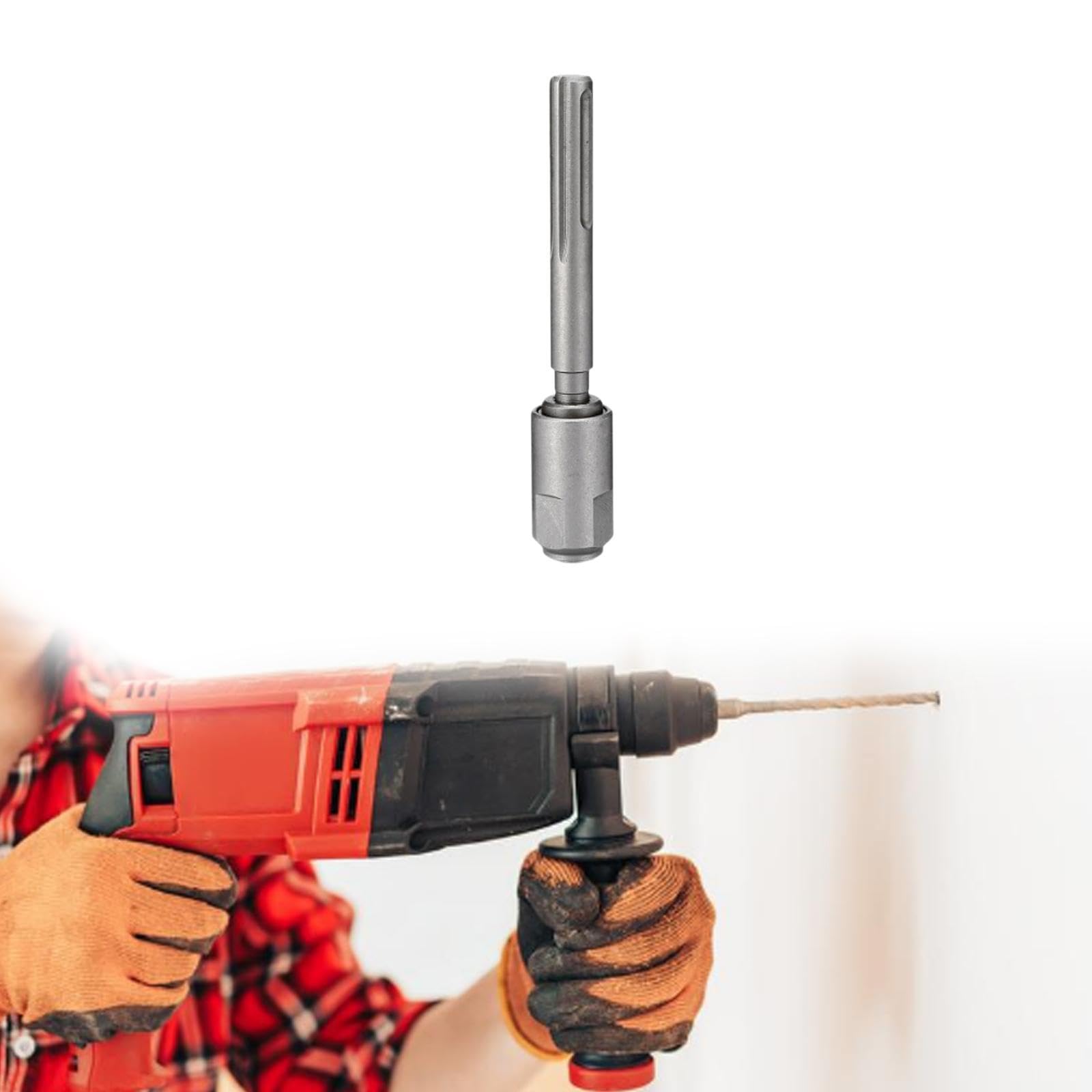 Adaptador de Taladro SDS, Portátil, Estable, Universal, para Taladros de Percusión, Conexión con Eje de Acero, Herramienta Rápida, Plata