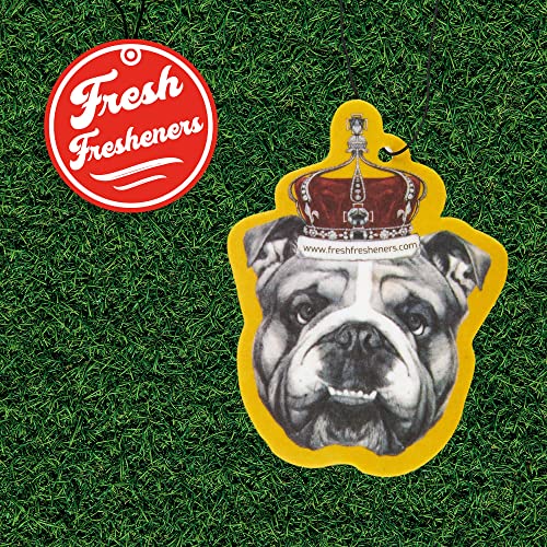 Image of Dog Car Air Freshener 4 Pack English Bulldog Scented With Premium Oils By Fresh Fresheners