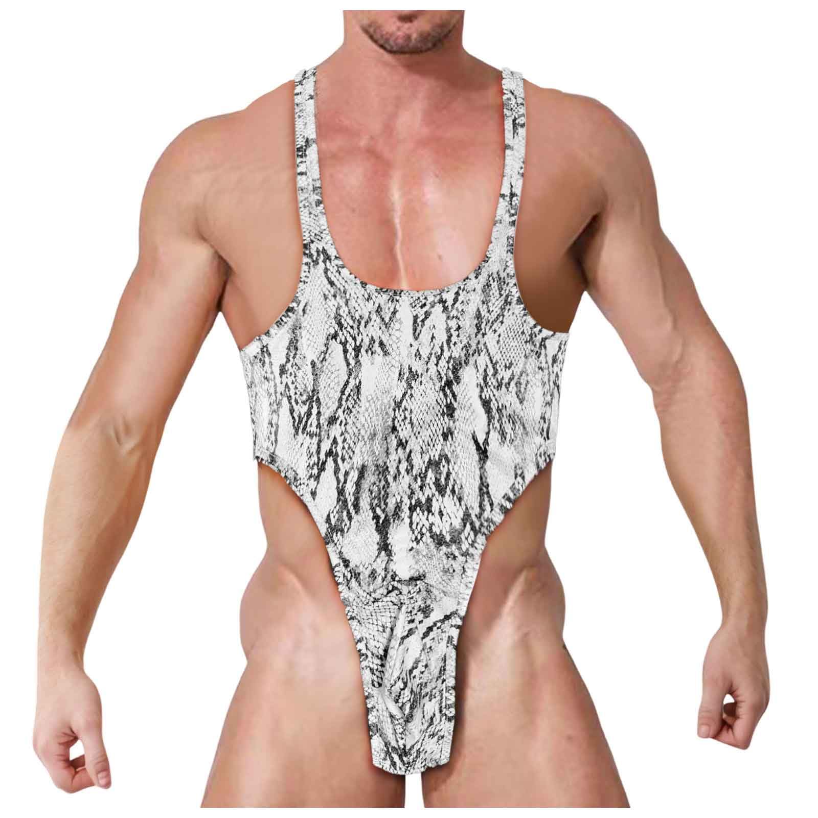 Gaexia Men's Naughty Jockstrap Leotard Underwear Backless Jumpsuits Wrestling Bodysuit Butt-Flaunting Gay Singlets