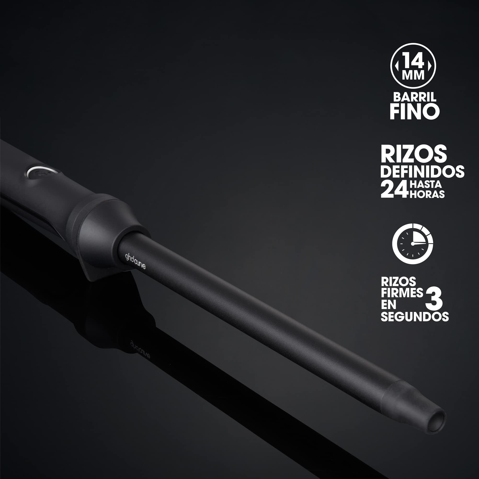 ghd curve thin - Rizador de pelo profesional fino para crear rizos muy definidos, tecnología con calentador PTC 185º, color negro