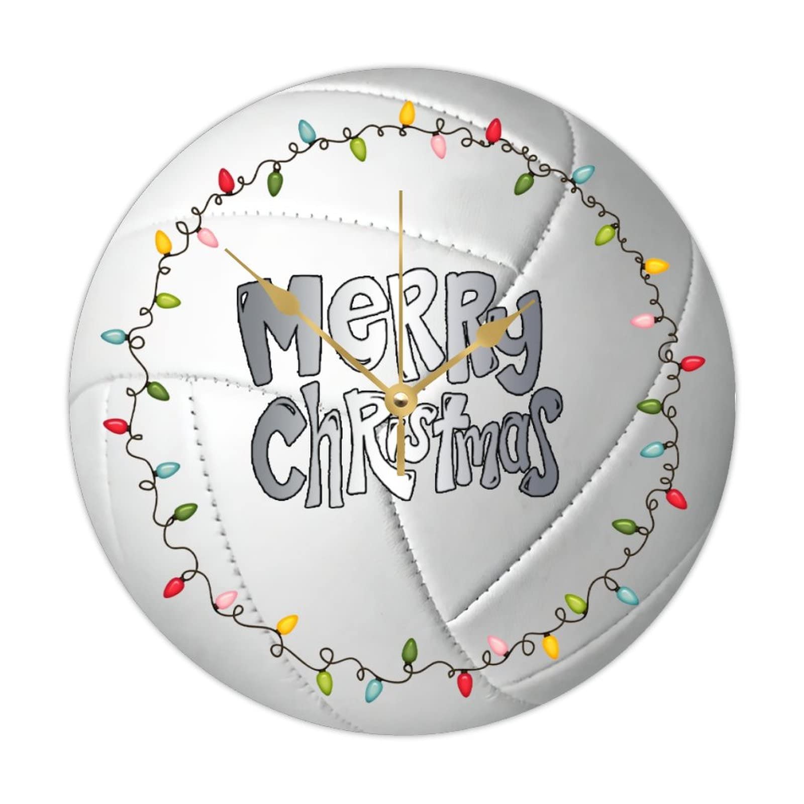 Horloge murale volley en bois 38cm pour décoration de Noël