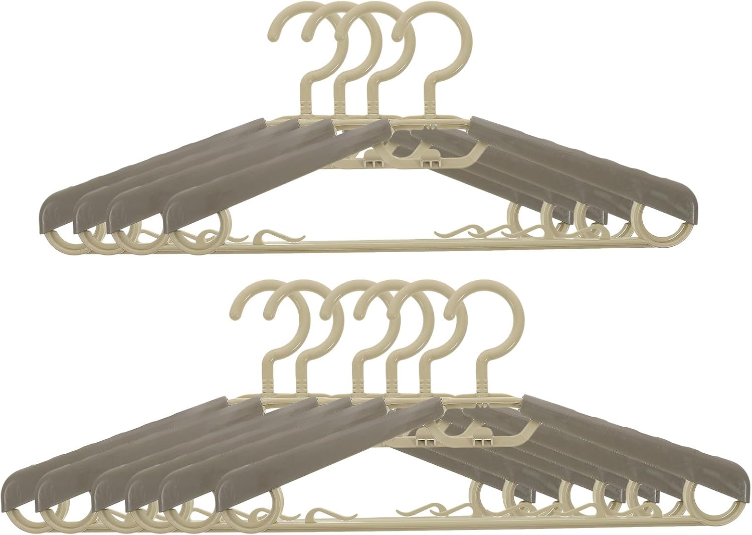 Adjustable Heavy Duty Plastic Clothes Hangers with Extra Wide 16-23 Inch Width, Space-Saving Tie and Pants Rack Hangers for Men and Women, 10pcs