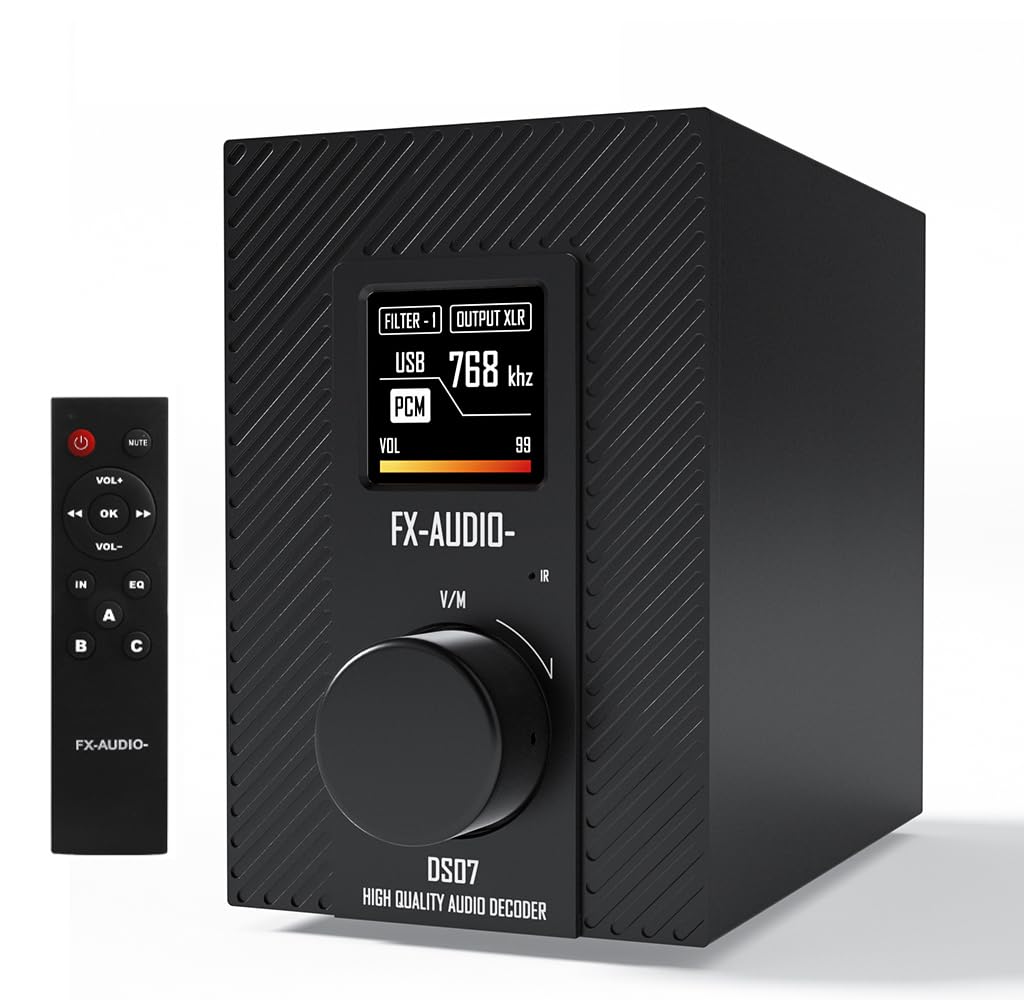 FX-Audio- DS07 DAC - ES9068AS XU216 Bluetooth 5.1 HiFi Full Balanced Decoder 32Bit/768kHz DSD512 Native MQA, with Remote Control