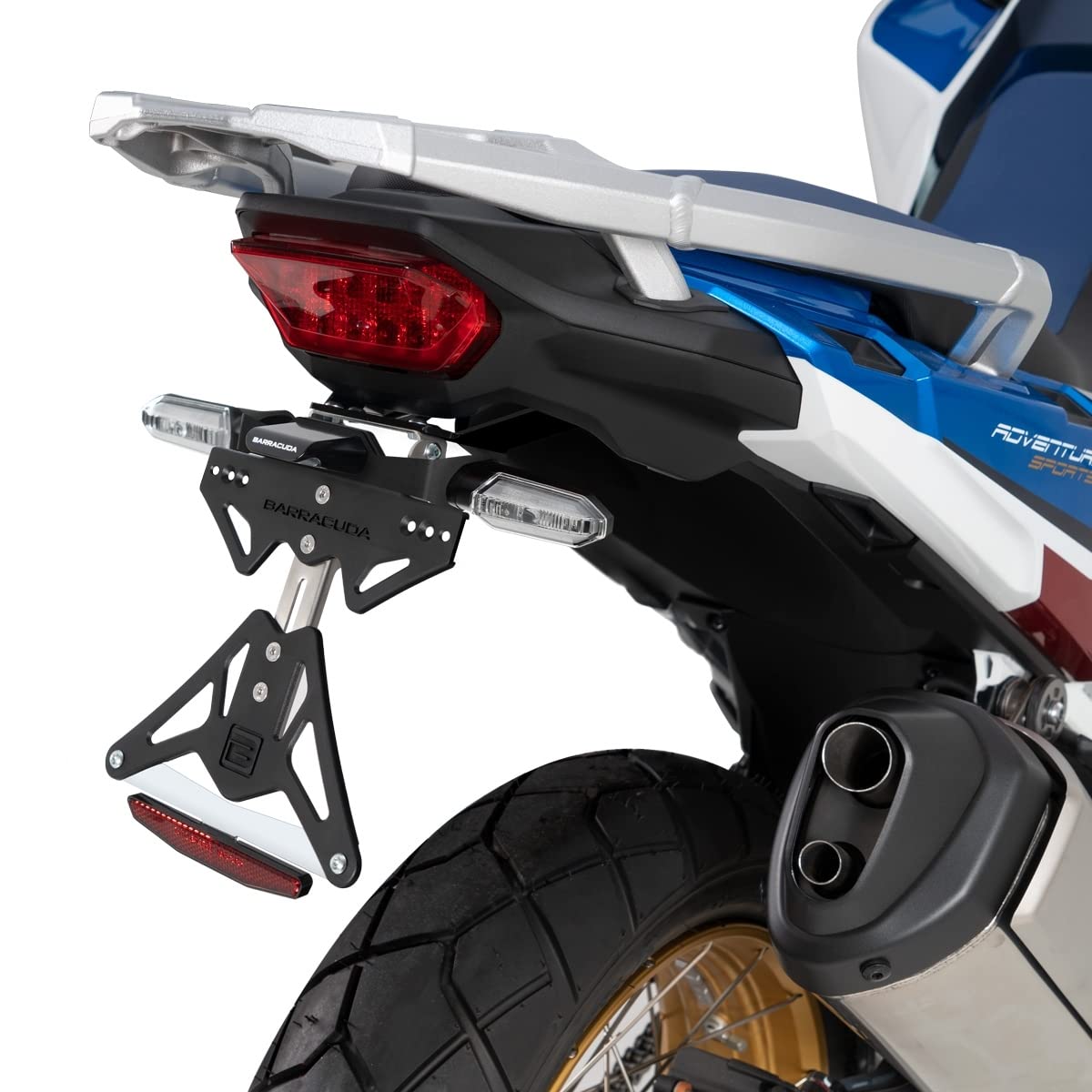 Porta targa Barracuda compatibile con Honda CRF1100L Africa Twin 2020-2024 specifico per indicatori di direzione originali