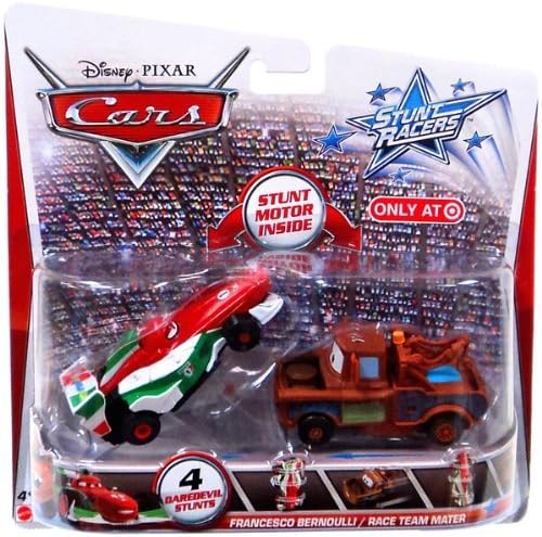 Disney / Pixar CARS Stunt Racers - Paquete de 2 unidades, Francesco Bernoulli y Race Team Mater
