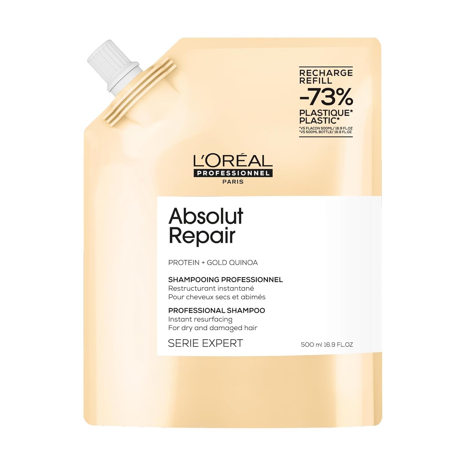 Absolut Repair Shampoo – Nourishing Protein Shampoo For Dry, Damaged Hair, Repairs Damage and Provides Shine, 16.9 Fl Oz Refill