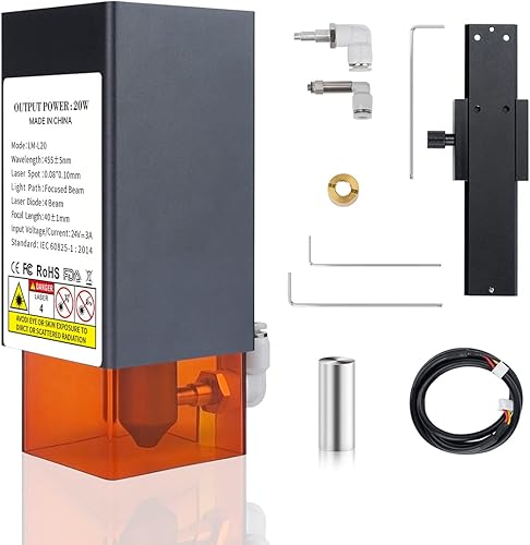 Módulo de grabador láser de 130 W kit de módulo láser de diodo de potencia óptica de 20 W para cortador de grabador grabado láser para madera y
