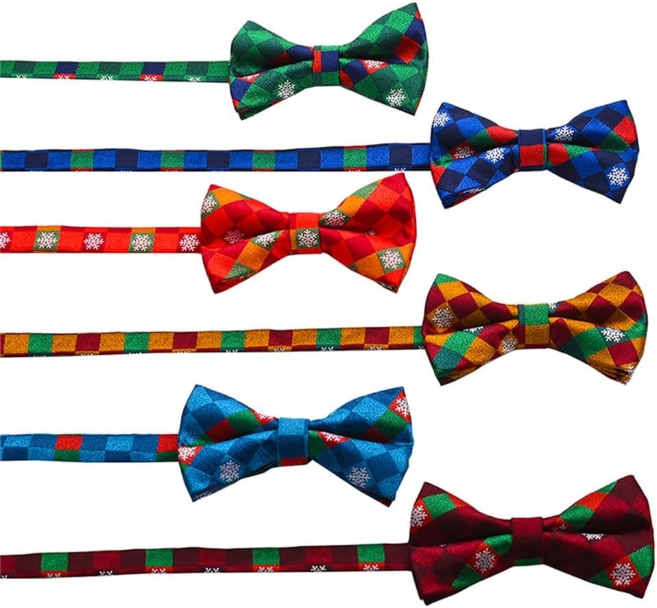 GDDZA ポリエステル シルク カラフルなチェック柄スノーフレーク蝶ネクタイ男性と女性のギフト蝶ネクタイ セット