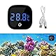 Shengxi Digital Thermometer für Aquarium, Mini Aquarium Thermometer mit LED-Anzeige, Aufklebbare Touch Screen Aquarium Thermometer Hohe Präzision Wasser Thermometer ±1℃ (Wiederaufladbar/0℃~60℃)