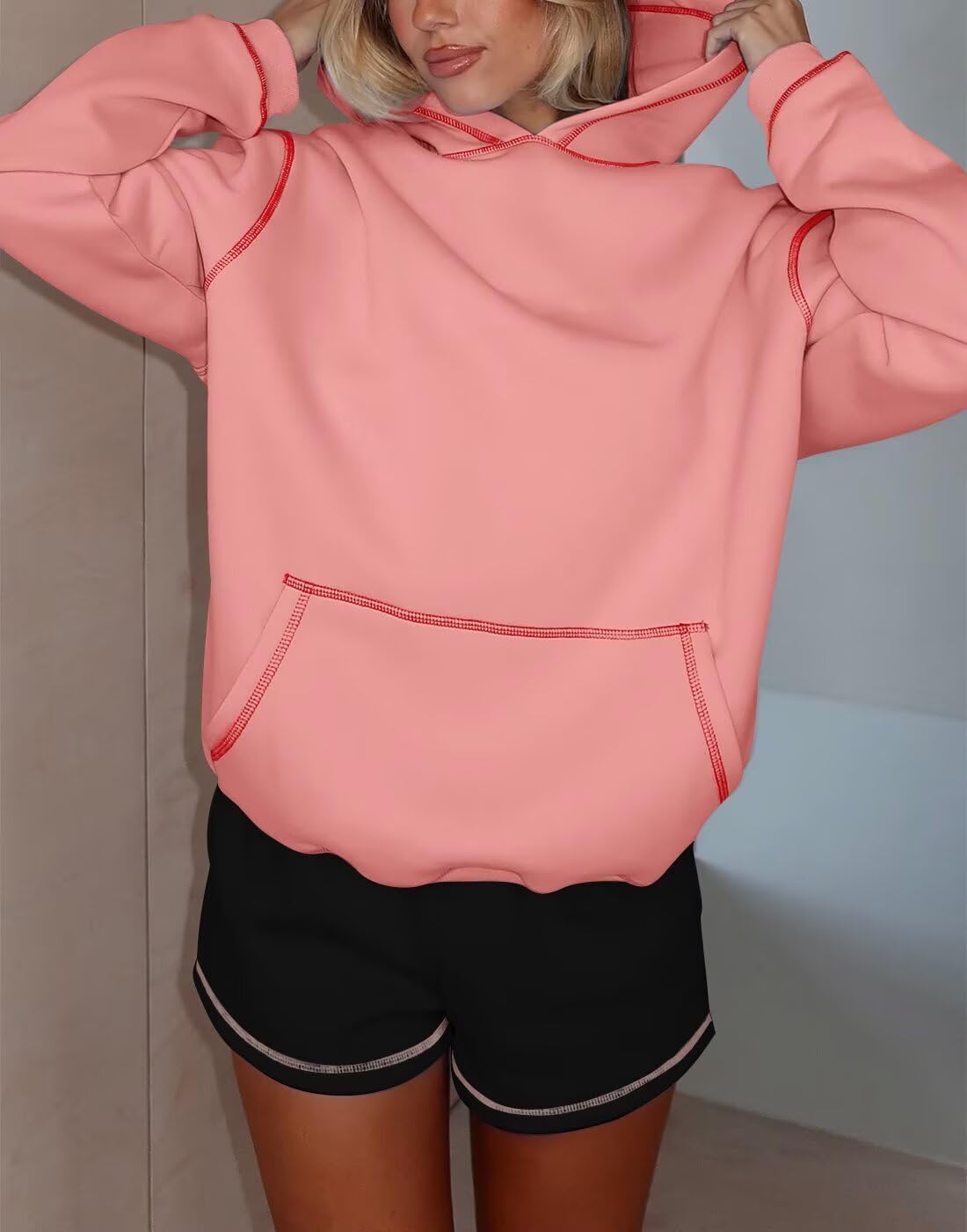 INFITTY Womens Hoodies Long Sleeve Tops Fleece Sweatshirts Fall Fashion 2025 Pullover Sweaters With Pocket Winter Clothes - Image 3