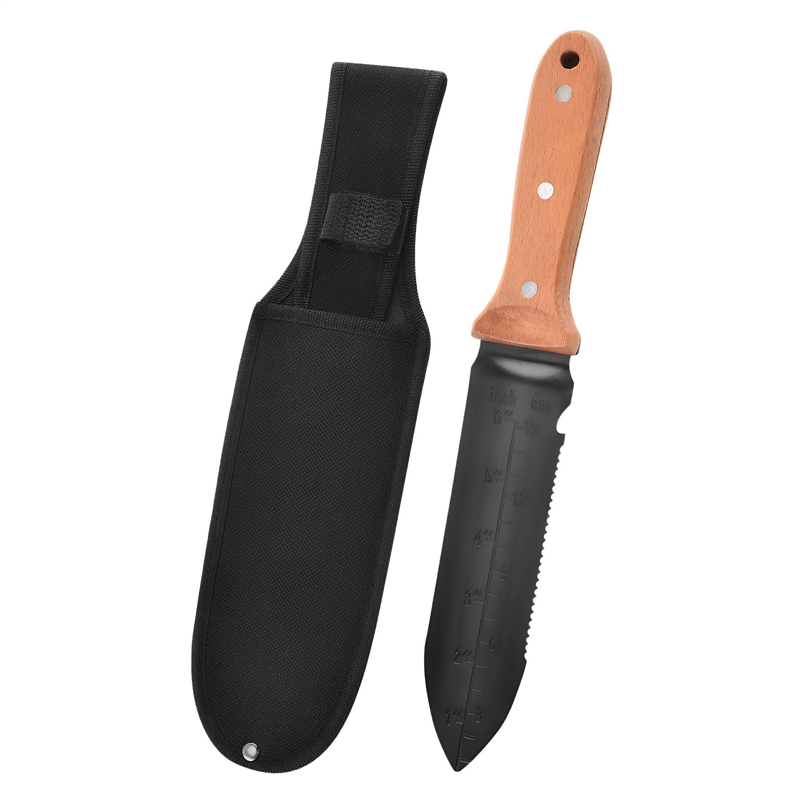 Ergonomic Stainless Steel Hand Shovel with Storage Bag – Small Shovel Trowel Garden Tool for Planting Digging Root Care Garden Patio Balcony Camping Hiking