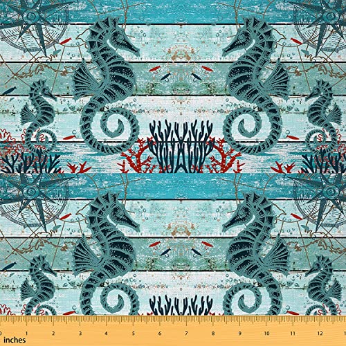 Tissu d'extérieur imperméable océan bleu et blanc 184x150 cm pour chaises de jardin