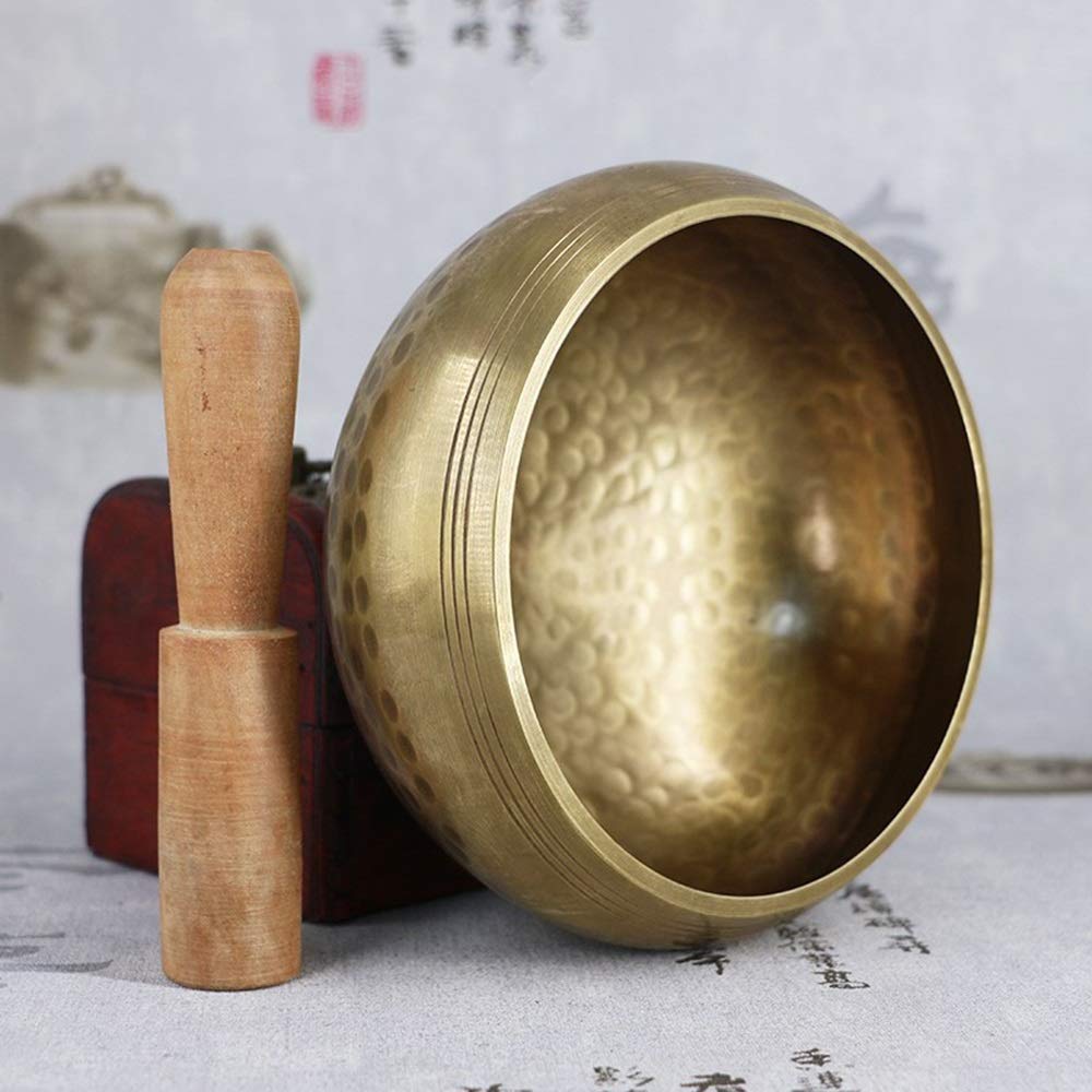 Tybetańska buddyjska misa dźwiękowa Budda misa dźwiękowa Instrument muzyczny do medytacji z kijem joga dekoracja domu (120 mm)