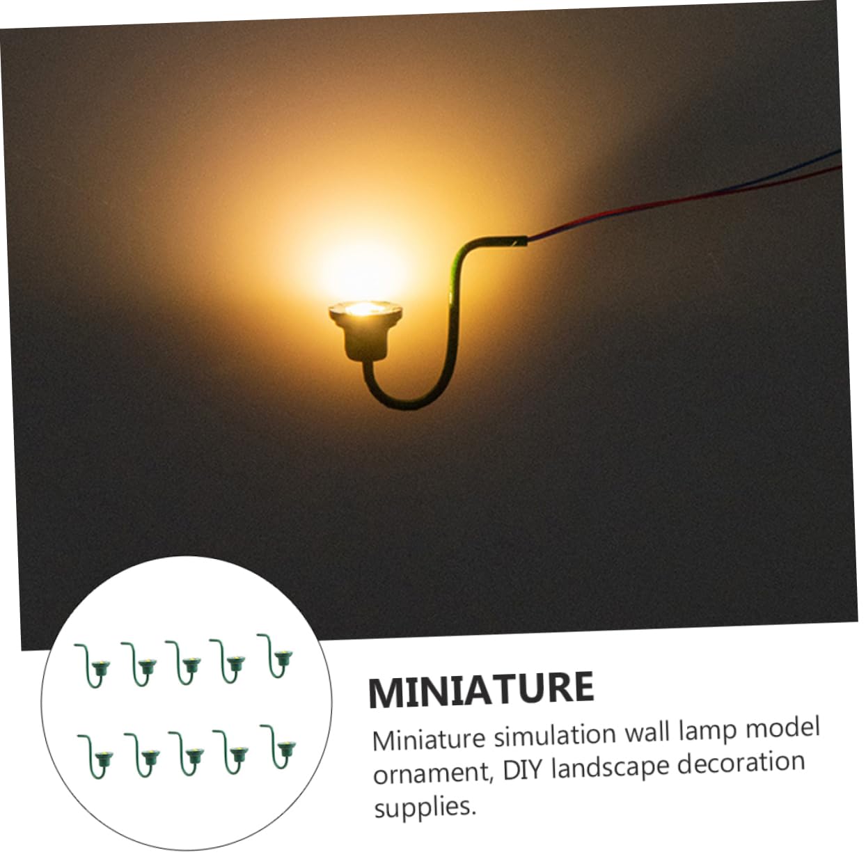 Toddmomy 2sets Miniature Table Lamp Decorative Wall Lamp for DIY Landscape Decor 10pcs*2