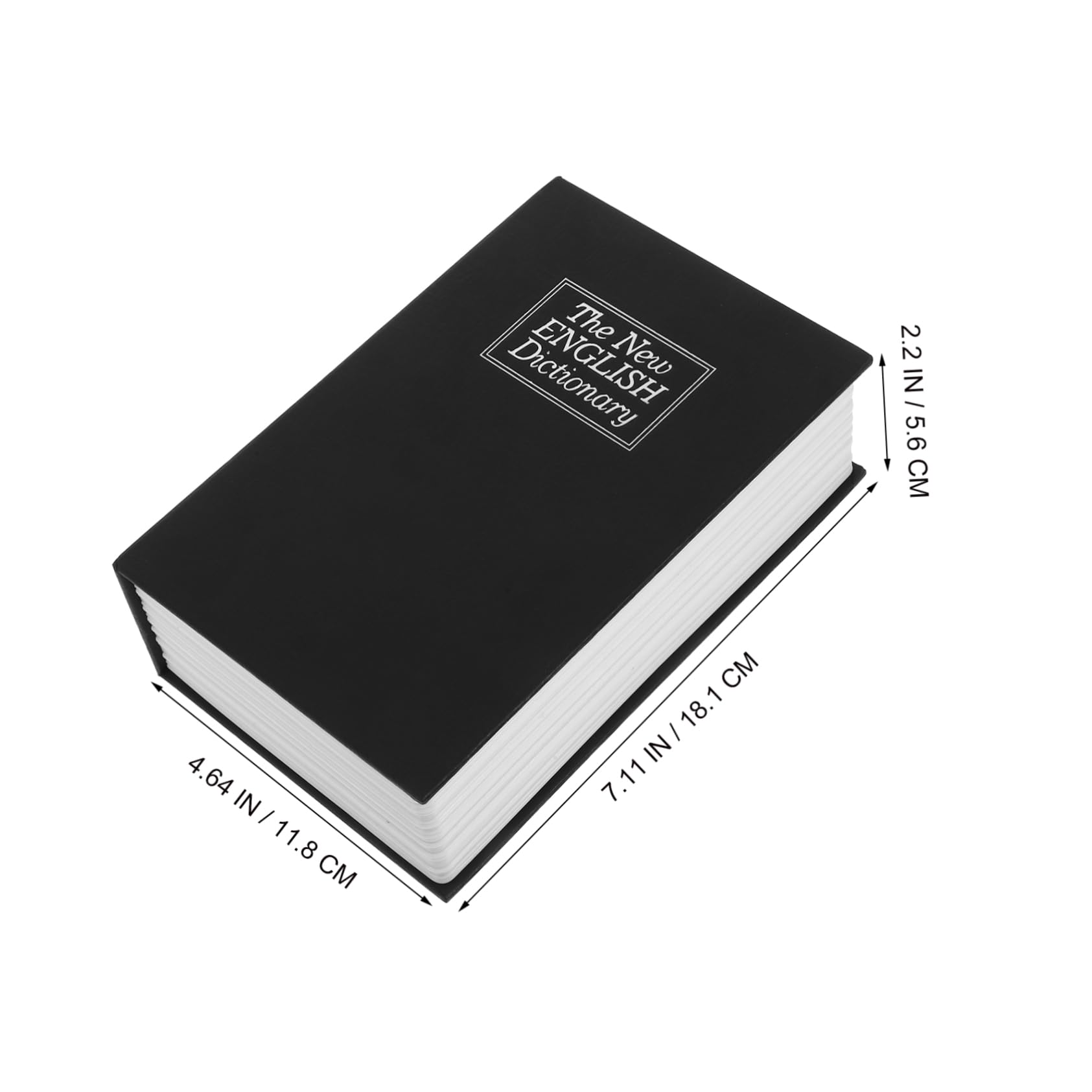 ULTECHNOVO Buchsafe mit Kombinationsschloss Tragbare Aufbewahrungsbox für Schmuck Bargeld und Wichtige Dokumente Metall Buch für Zuhause und Büro Schwarz