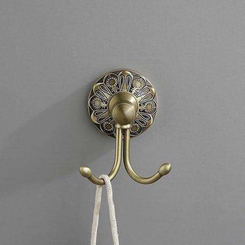 Miniatura 2 de Soporte para papel higiénico + gancho de pared, juego de accesorios de baño de latón