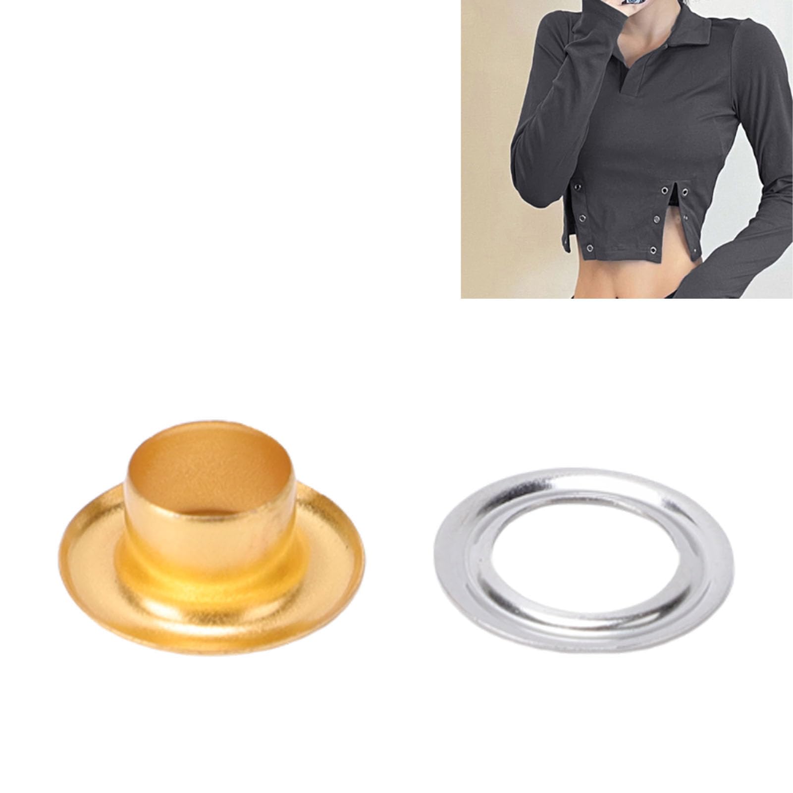 Kit Passacavo da 300 Set, Occhielli in Acciaio Inossidabile da 6 Mm con Rondelle per Artigianato, Accessori di Abbigliamento, Progetti in Tessuto Fai da Te (#1)