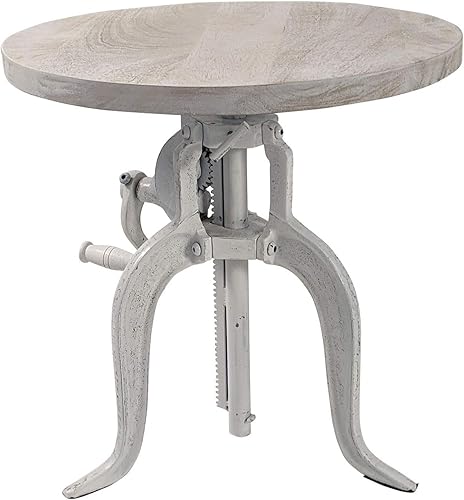 Miniatura 19 de Carolina Chair & Table Mesa auxiliar rústica con manivela ajustable de 18 pulgadas, base de hierro fundido para granja, sala de estar o dormitorio