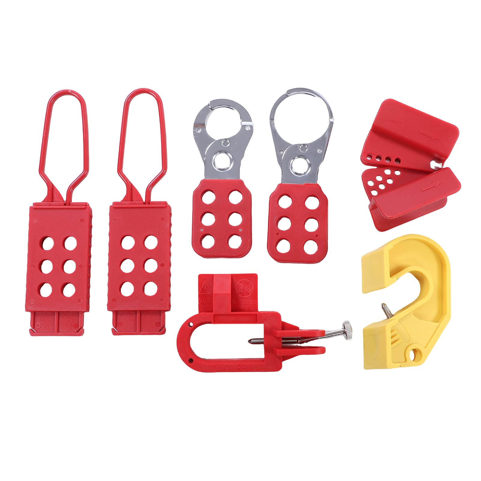 FILFEEL Kit de Etiquetado y Bloqueo Eléctrico – Juego de Bloqueo de Disyuntor Industrial con 12 Cerraduras, 20 y Bridas, Cerrojos con Orificios Múltiples, Cerraduras de Válvulas Enchufes – Kit LOTO