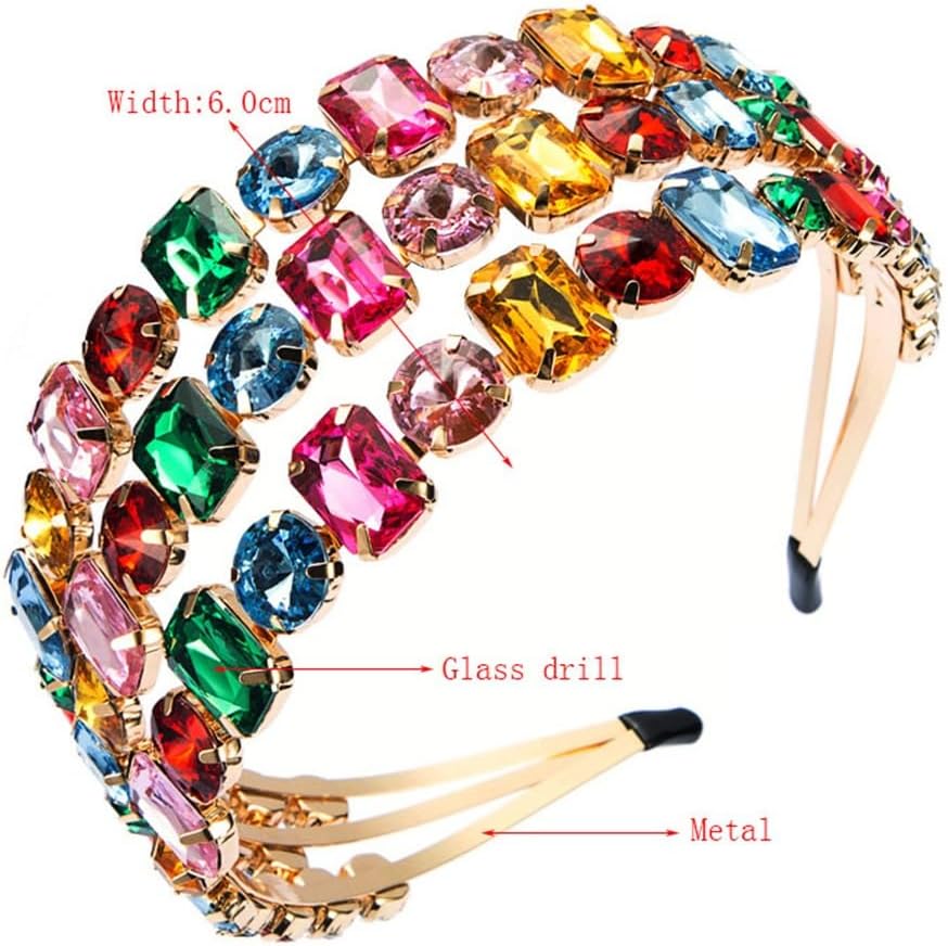 Personalized Metal Triple Row Glitter Diamond Hair Bands Prom Bridal Crimp