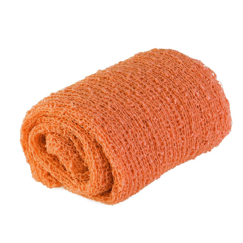 Image of NUOBESTY Newborn Baby Photography Stretch Wrap Orange Long Swaddle Blanket 59.05X15.74In Soft Open Weave for Photo Props and Nursery Decor