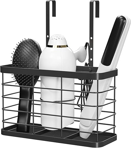 VITABONA Soporte para secador de pelo montado en la paredorganizador de herramientas de pelo para montaje en pared, soporte para secadora de pelo de