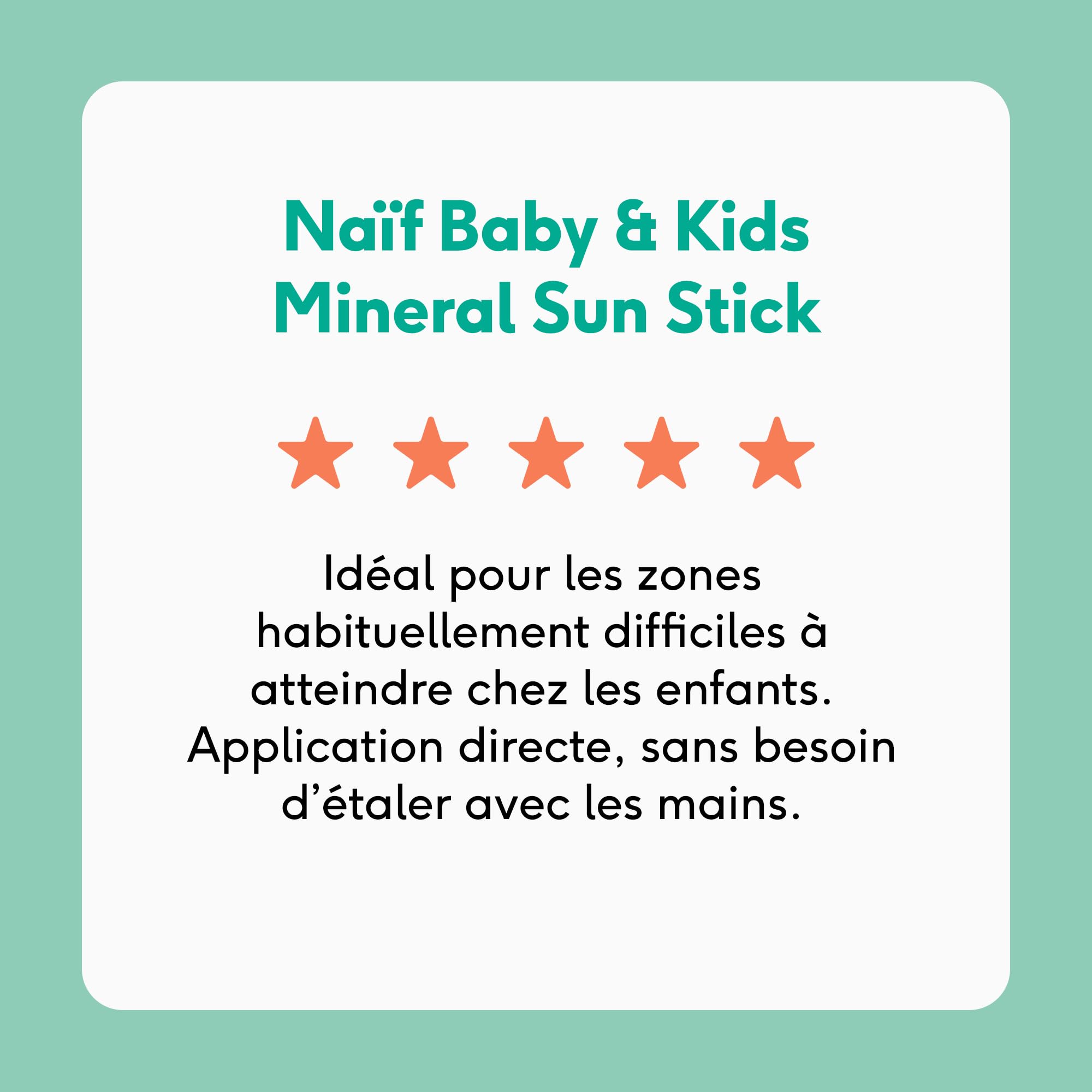 Naïf Stick Solaire Minéral Bébé & Enfant SPF 50 – 0% parfum, sans microplastiques, huiles minérales ni silicones, protection UVA/UVB, résistant à l’eau, testé dermatologiquement – 36 g